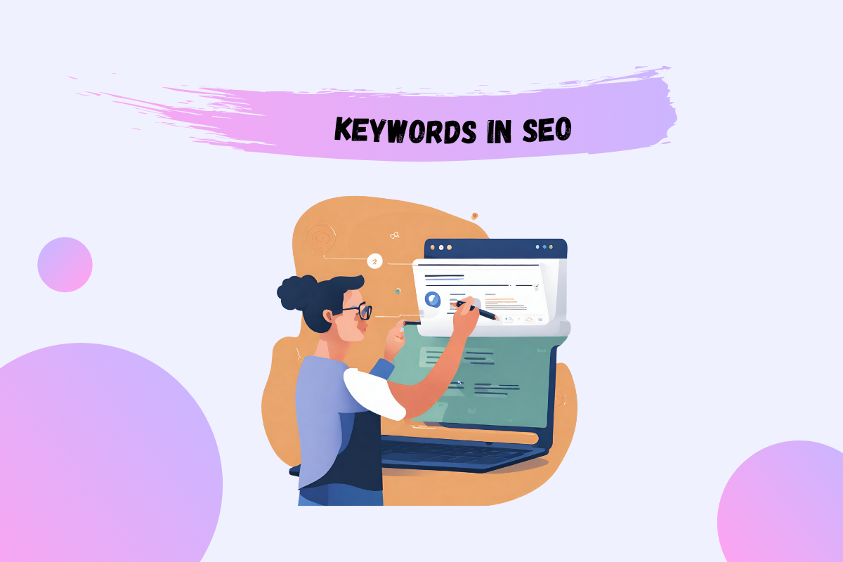 person adding keywords to website content with the heading keywords in SEO